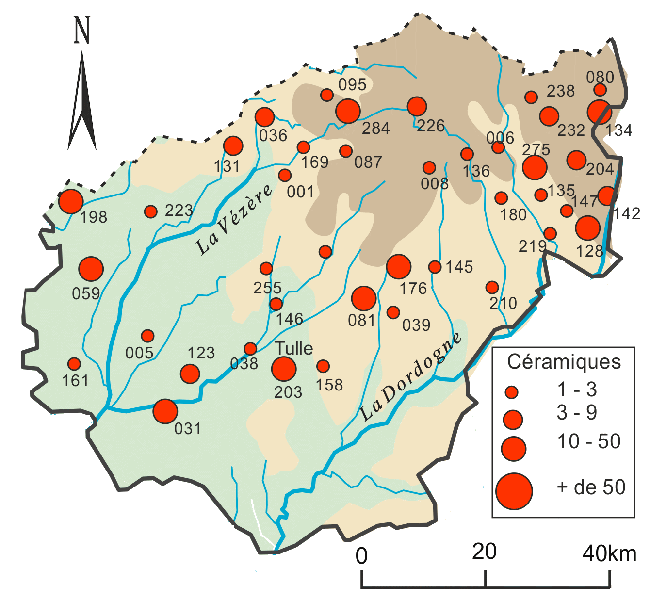   carte Corrèze  