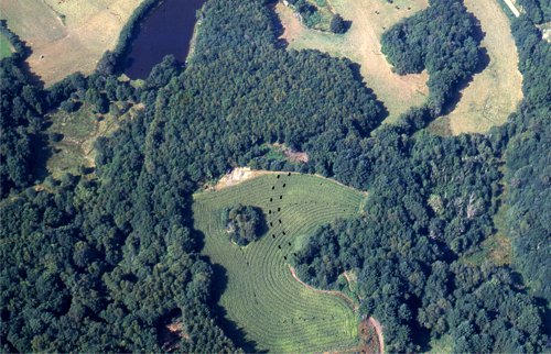 vue aérienne de la nécropole en cours de fouille