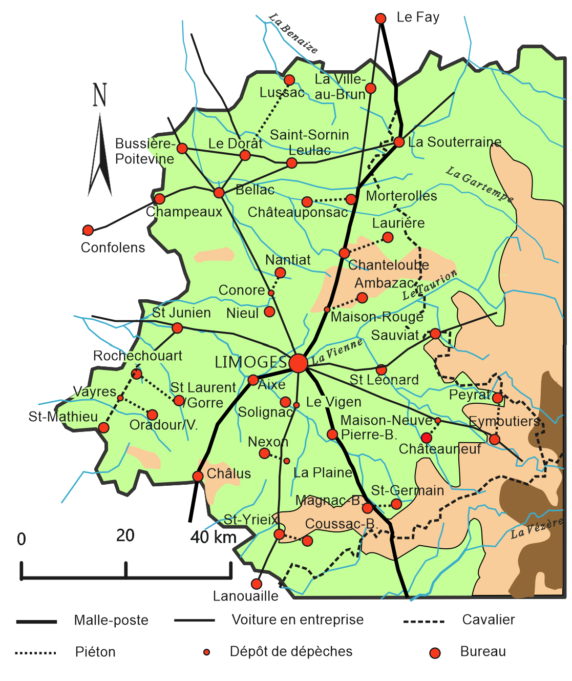   routes de poste 1632  