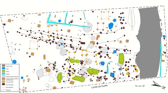 plan des fouilles e la Gagnerie en 2009